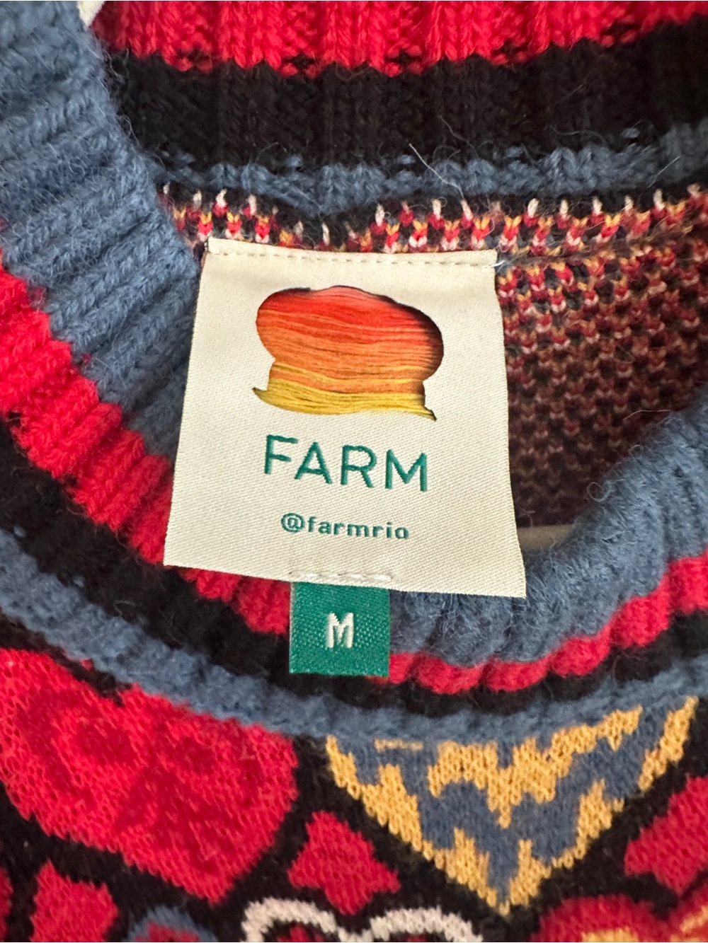 Farm Rio Red Multi-Heart Knit Crewneck Sweater - Picture 2 of 6